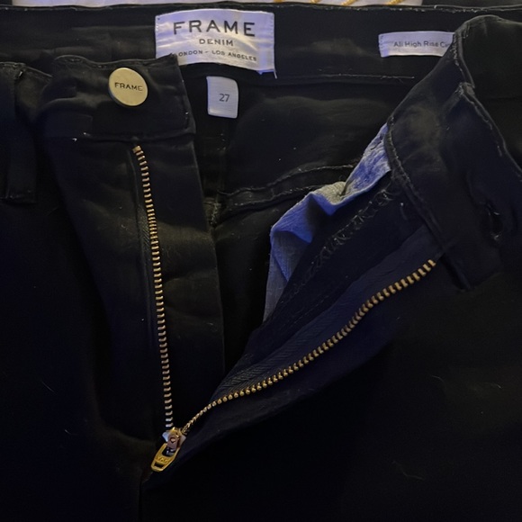 FRAME Ali High Rise Cigarette Jeans in Noir - Size 27 - Picture 9 of 9